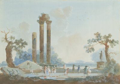 Promenade in a Park at Dusk: A Set of Pendants, 1784 by Louis Gabriel Moreau